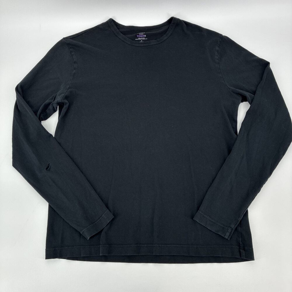 Flint and Tinder Shirt Men Small Black Long Sleeve Supima Cotton Basic Soft